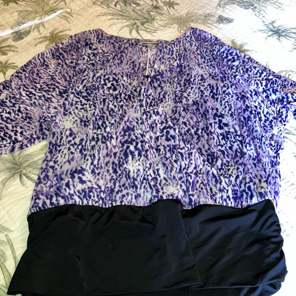 Chic Purple and White Blouse